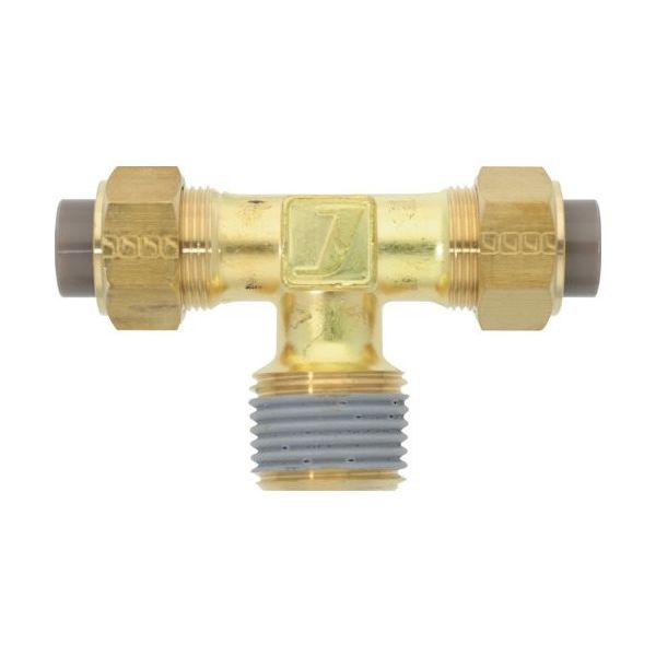 潤工社 黄銅製継手(ミリ系列) テー 12×8mm PT1/2 PTA-12X8-PT1/2-BS 1個 384-0943（直送品）