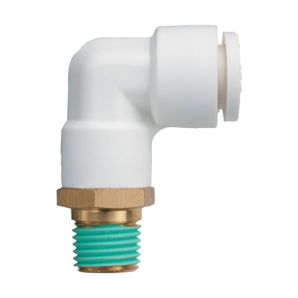 潤工社 ワンタッチ継手Wシリーズ エルボ 12mm PT1/4 WL-12-02 1個 383-9863（直送品）