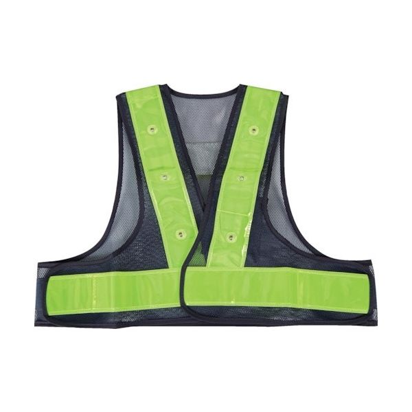 トラスコ中山 TRUSCO LED付ショート安全ベスト ネイビー×蛍光イエロー SLENY 1着 388-6843（直送品）