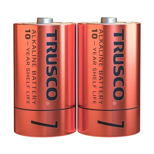 トラスコ中山 TRUSCO アルカリ乾電池10年 単1 (2本入) TLR20GPL-2S 1パック(2本) 394-2338（直送品）