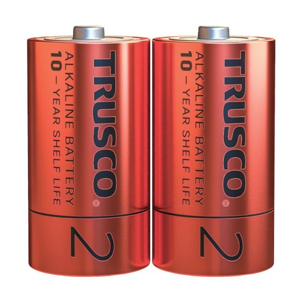 トラスコ中山 TRUSCO アルカリ乾電池 10年 単2 (2本入) TLR14GPL-2S 1パック(2本) 394-2337（直送品）