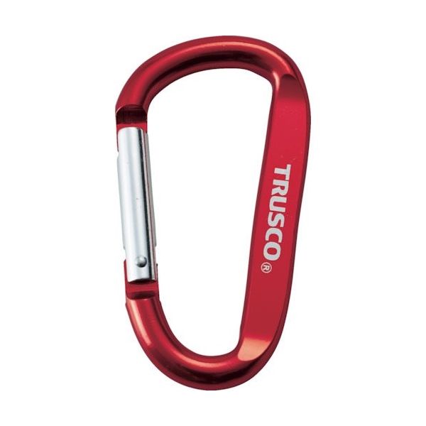 トラスコ中山 TRUSCO まとめ買い カラビナ 線径8mmX80mm D型 レッド10個 TKN880R10P 1組(10個)（直送品）