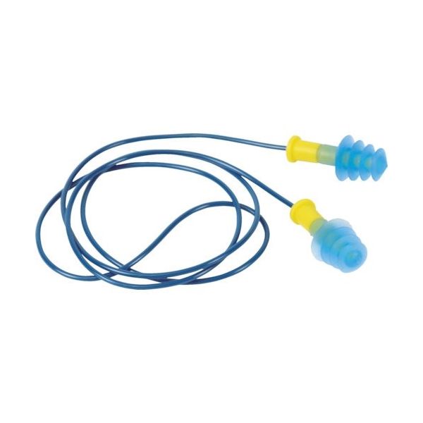 トラスコ中山 TRUSCO まとめ買い 耳栓 コード付 4段フランジタイプ 26dB 50組 TEK-26H50P 1セット(50組)（直送品）