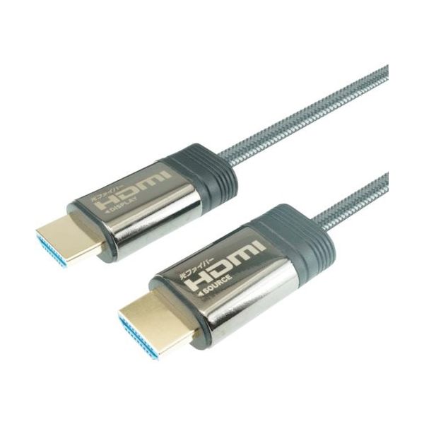 ホーリック 光ファイバー HDMIケーブル 100m メッシュタイプ グレー HH1000ー608GY 1個 379-0854（直送品）