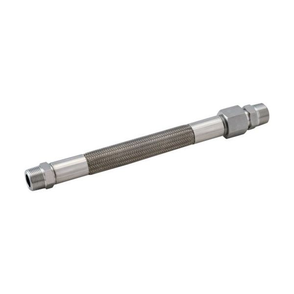 フッ素樹脂プライアブルホース T640ー15Ax1000L 6角ニップル+袋ナット・オスアダプター SUS304 SMSNM 1本（直送品）