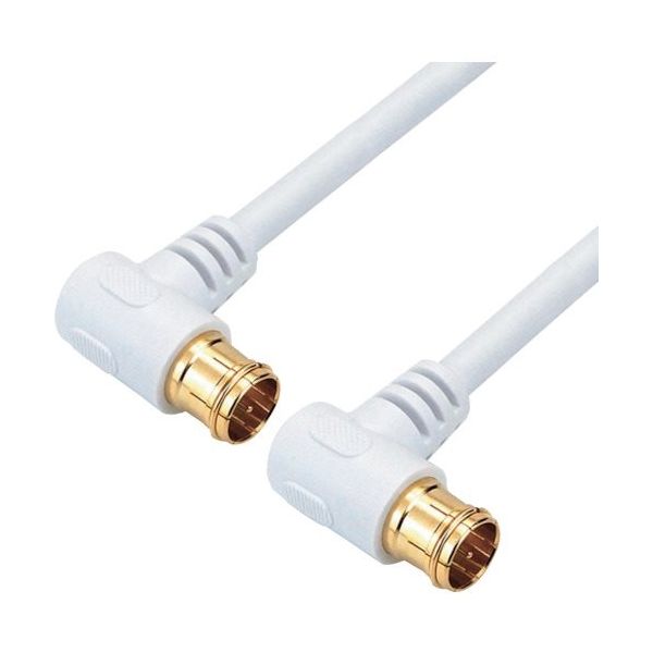 ホーリック アンテナケーブル 7m ホワイト 両側L字差込式コネクタ AC70ー616WH 1個 379-0417（直送品）