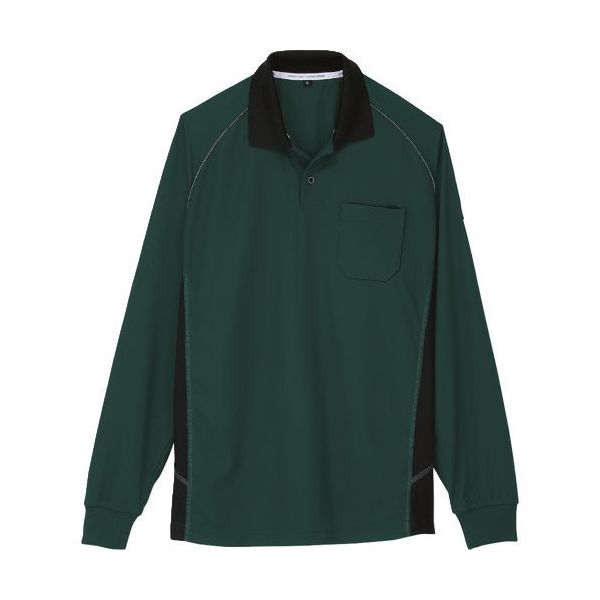 コーコス信岡 コーコス 長袖ポロシャツ Aー3378 9グリーン S A-3378-9-S 1着 135-4458（直送品）