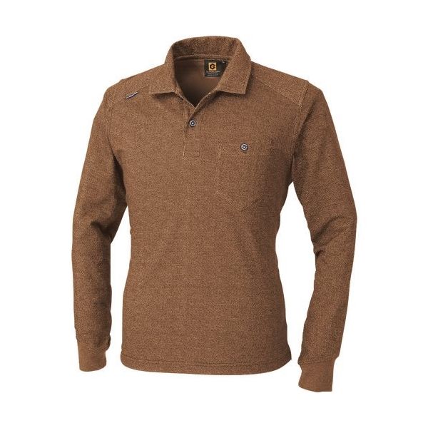 コーコス信岡 コーコス デニムフィール長袖ポロ キャメル 4Lサイズ G-9128-14-4L 1着 199-5708（直送品）