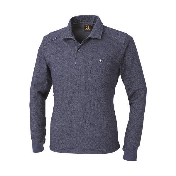 コーコス信岡 コーコス デニムフィール長袖ポロ インディゴ 4Lサイズ G-9128-31-4L 1着 199-5764（直送品）