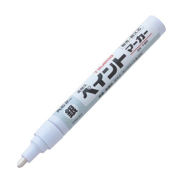 TJMデザイン タジマ 高耐久ペイントマーカー シルバー 中字・丸芯 KPEM-SLV 1本 266-8981（直送品）