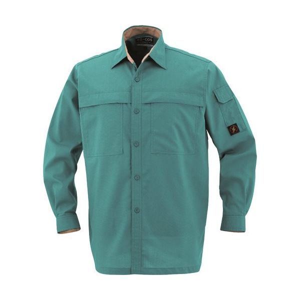 コーコス信岡 コーコス 長袖シャツPー5588 9 グリーン LL P-5588-9-LL 1枚 136-5418（直送品）