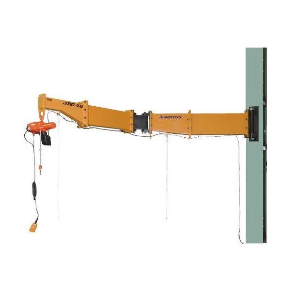 スーパーツール スーパー 二速電動チェーンブロック付ジブクレーン 溶接型・柱取付式 0.49t アーム4m JBCT4940H 1台（直送品）