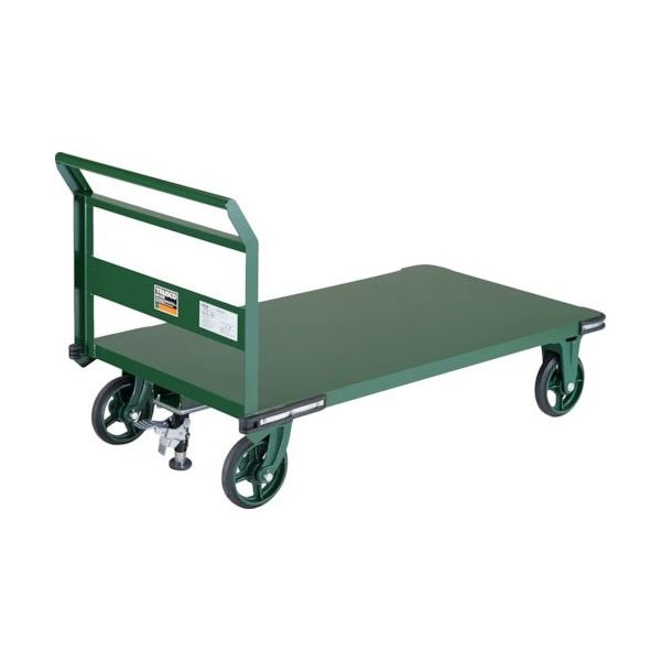 トラスコ中山 TRUSCO 鋼鉄製運搬車 1400X750 φ200 ハンドル側自在車 鋳物車輪 Lストッパー付 OH-1LRSS 1台（直送品）