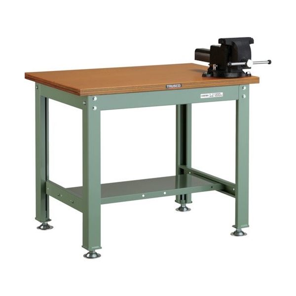 トラスコ中山 TRUSCO 中荷重作業台(1200kg)HW型 1200X900XH740 バイス付 グリーン色 HW-1209VRS 1台（直送品）