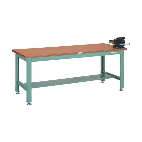トラスコ中山 TRUSCO 中荷重作業台(1200kg)HW型 1500X750XH740 バイス付 グリーン色 HW-1500VRS 1台（直送品）