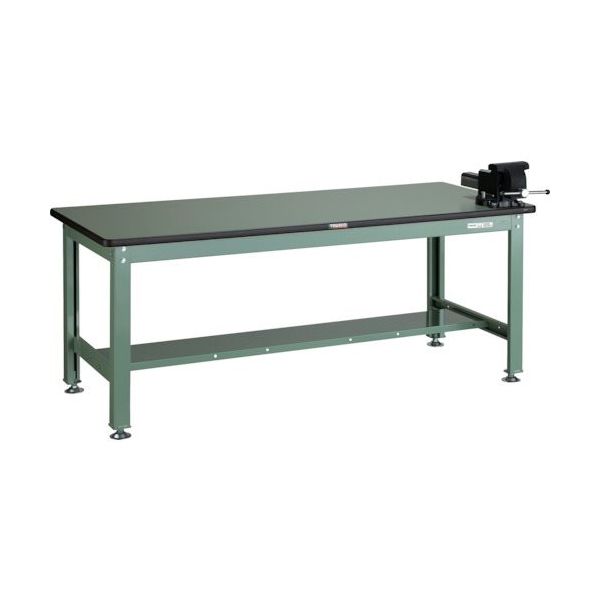 TRUSCO 中荷重作業台(1200kg)HW型 1500X750XH740 バイス付 グリーン色 RHW-1500VRS 1台（直送品）