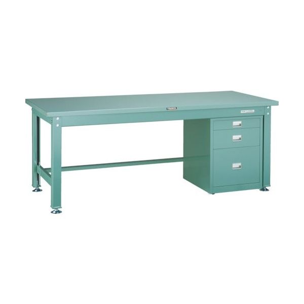TRUSCO 中荷重作業台(2000kg)DW型 1500X750XH740 3段ワゴン付 グリーン色 SDW-1500UDC111 1台（直送品）