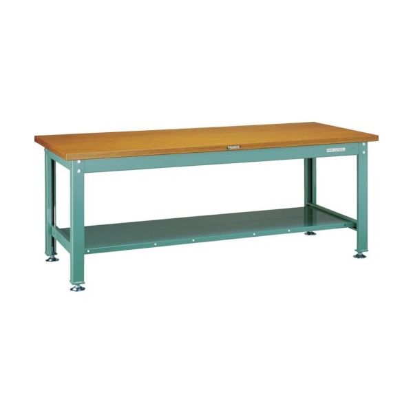 トラスコ中山 TRUSCO 中荷重作業台(2000kg)DW型 1500X750XH740 全面下棚付 グリーン色 DW-1500LT 1台（直送品）