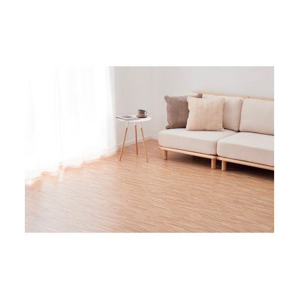 萩原 貼ってはがせる ウッド調フロアタイル 12枚組 W07 アミダベージュ 914×152×3 81955860 1組(12枚)（直送品）