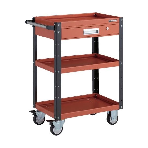 TRUSCO ツールワゴン イーグルワゴン 600X400XH880 引出付 ウレタン車輪 オレンジ/ブラック EGW-963VU-ORBK（直送品）