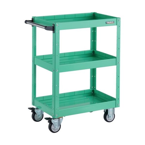 TRUSCO ツールワゴン イーグルワゴン 600X400XH880 深型3段 ウレタン車輪 ヤンググリーン EGW-963F3U-YG（直送品）