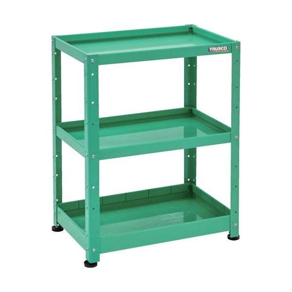 トラスコ中山 TRUSCO 小型物品棚 バーディワゴン固定型 750X500 浅2深1段 ヤンググリーン BDW-R973F1-YG 1台（直送品）