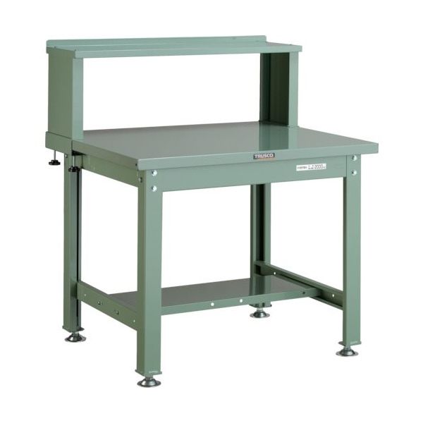 TRUSCO 中荷重作業台(2000kg)DW型 900X750XH1044(全高) 上棚付 グリーン色 SDW-900YURB 1台（直送品）