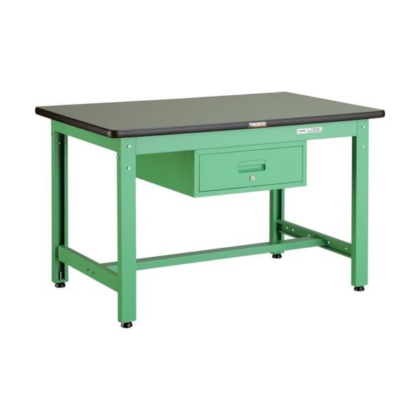 TRUSCO 中荷重作業台(800kg)GW型 1200X750XH740 1段引出付 ヤンググリーン色 GWR-1275F1 YG 1台（直送品）