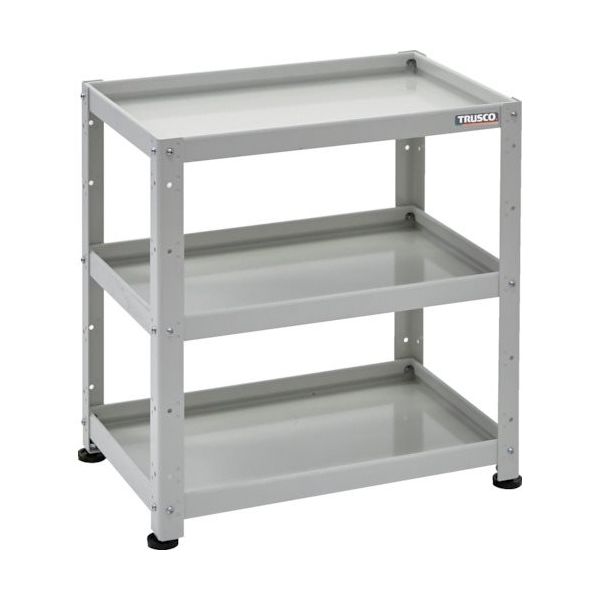トラスコ中山 TRUSCO 小型ボルト式棚 バーディワゴンラック型 600X400 3段 ホワイト BDW-R763-W 1台（直送品）