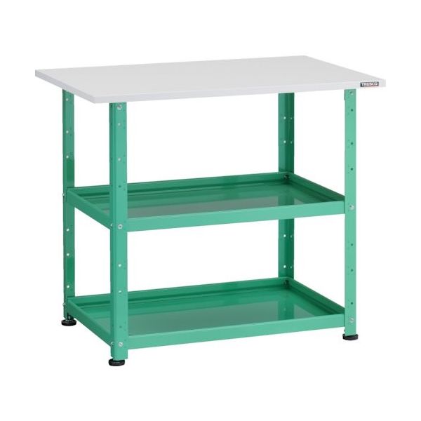 トラスコ中山 TRUSCO 小型ボルト式棚 バーディワゴンラック型 750X500 天板付 ヤンググリーン BDW-R972T-YG 1台（直送品）