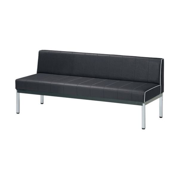 ミズノ MIZUNO 蓄光ロビーベンチ背付 W1500 ブラック MC-1515CP-BK 1台 379-6982（直送品）