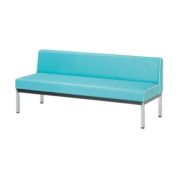 ミズノ 蓄光ロビーベンチ背付 W1500 ブルー MC-1515CP-BL 1台 379-6934（直送品）