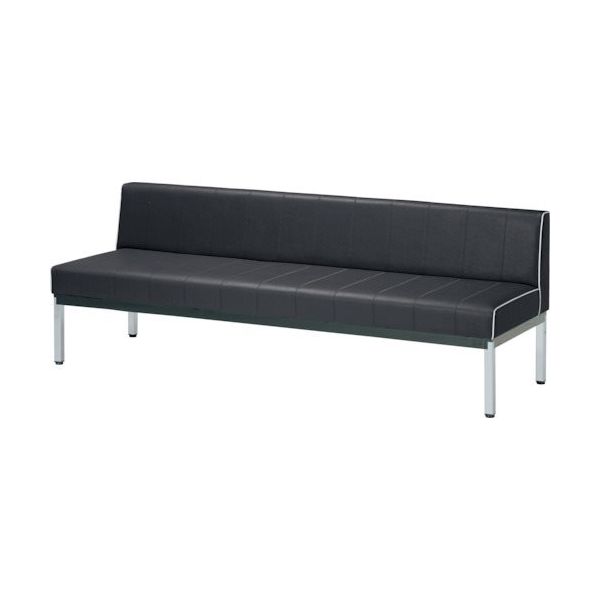 ミズノ 蓄光ロビーベンチ背付 W1800 ブラック MC-1518CP-BK 1台 379-6993（直送品）