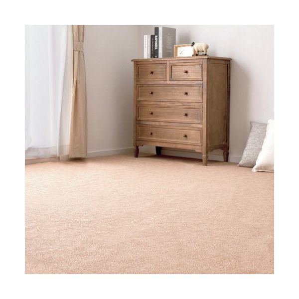 萩原 国産 防炎加工 敷き詰め 折畳カーペット モーエン 【江戸間6帖】 ベージュ 2610×3×3520 600092660 1枚（直送品）