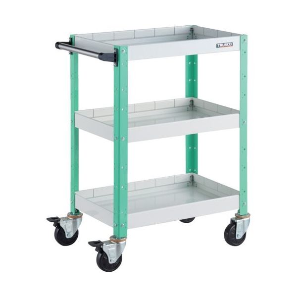 TRUSCO ツールワゴン バーディワゴン 600X400XH880 深3段 ホワイト/ヤンググリーン BDW-963F3-WYG 1台（直送品）