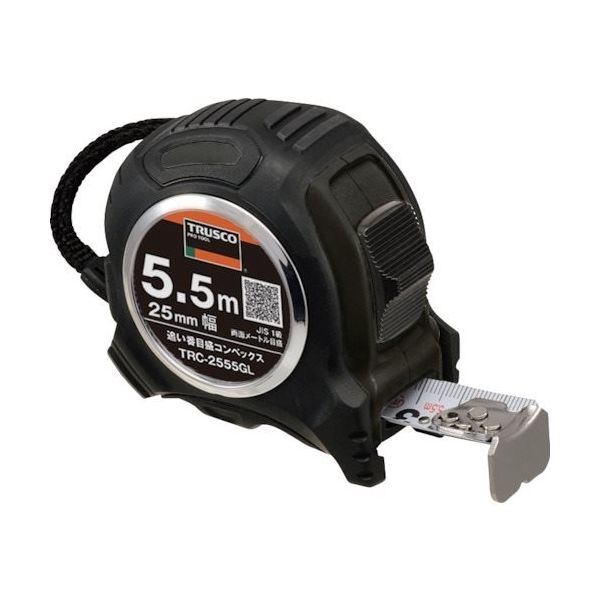 トラスコ中山 TRUSCO 追番目盛りゴムカバー付コンベックス 25幅5.5m TRC-2555GL 1個 379-1042（直送品）