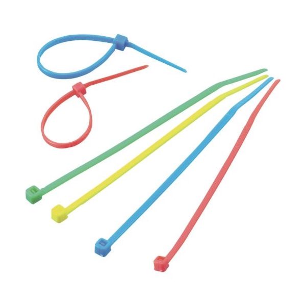 トラスコ中山 TRUSCO カラーケーブルタイ 幅4.6X203mm最大結束φ52標準型 アソート TRCVR-200-S 1袋(100本)（直送品）