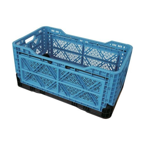 トラスコ中山 TRUSCO 折りたたみメッシュコンテナ48L ブルー TR-MPB48A-B 1個 412-7828（直送品）