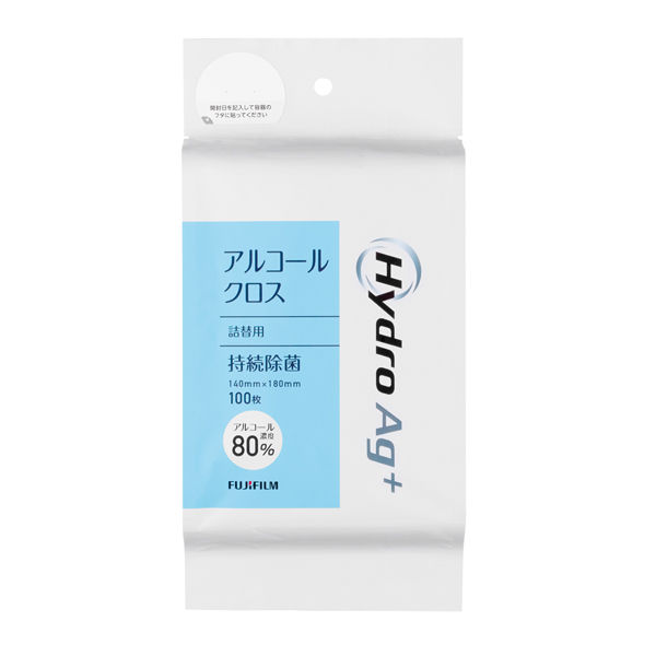 富士フイルム Hydro Ag+クロス（アルコール80%） 1セット（500枚：100枚入×5） - アスクル