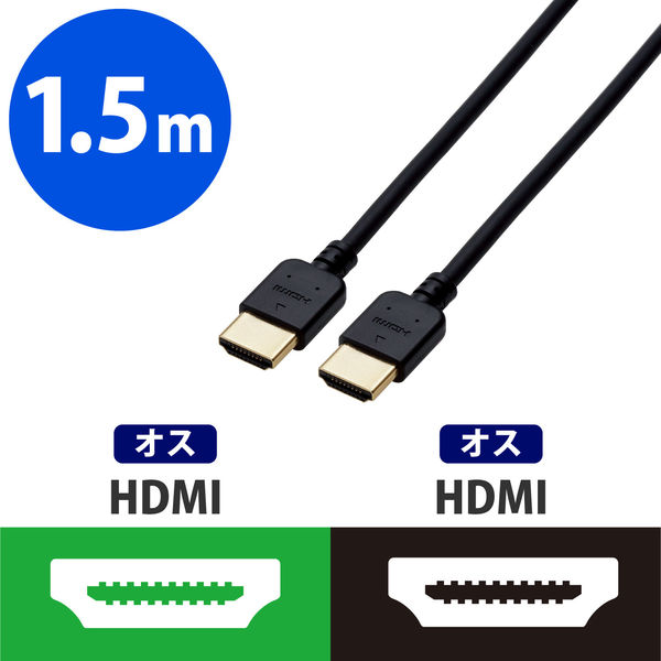 HDMIケーブル 1.5m やわらかタイプ ブラック CAC-HD14EY15BK エレコム