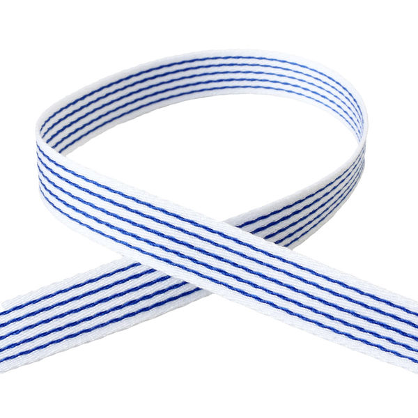 小西リボン ファンシーストライプリボン 10mm巾×10m巻 ブルー KR3002-10-74　3巻/1セット（直送品）