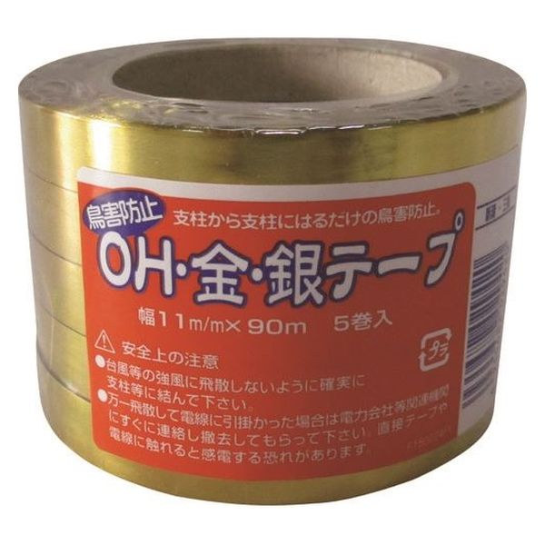 アサノヤ産業 OH・金・銀テープ　5Ｐ(11mm ×90M) 4935682029420 1セット（5個）（直送品）