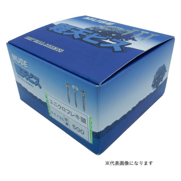 カワシマ盛工 MUSE 軽天ビス ユニクロ フレキ 3.5×22 1000本入 4335742 1箱（直送品）