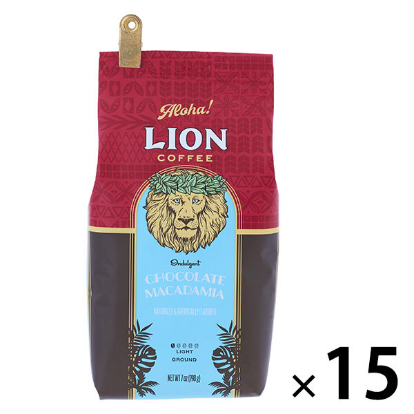 【コーヒー粉】ライオンコーヒー チョコレートマカダミア 1ケース（198g×15袋入）