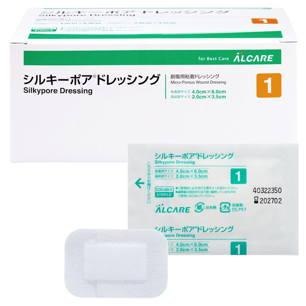 アルケア　シルキーポアドレッシング　1号（40×60mm）　12008　1セット（500枚：100枚入×5）