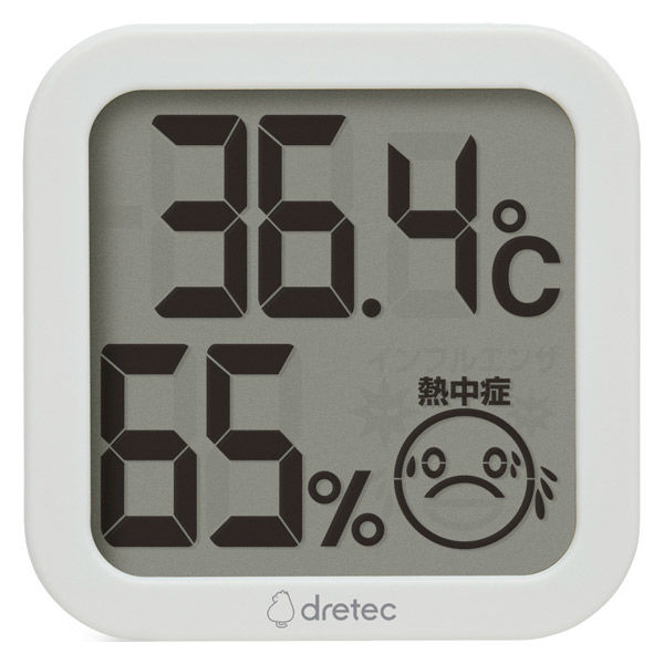 ドリテック デジタル温湿度計 ホワイト O-421WT 5個