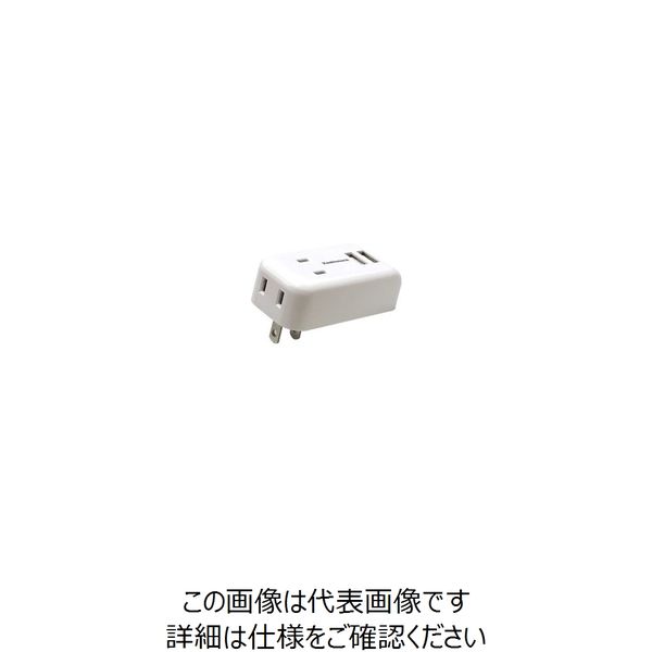 カシムラ AC充電器 1A USB2ポート 2コンセント WH AJ-469 1セット(10個)（直送品）