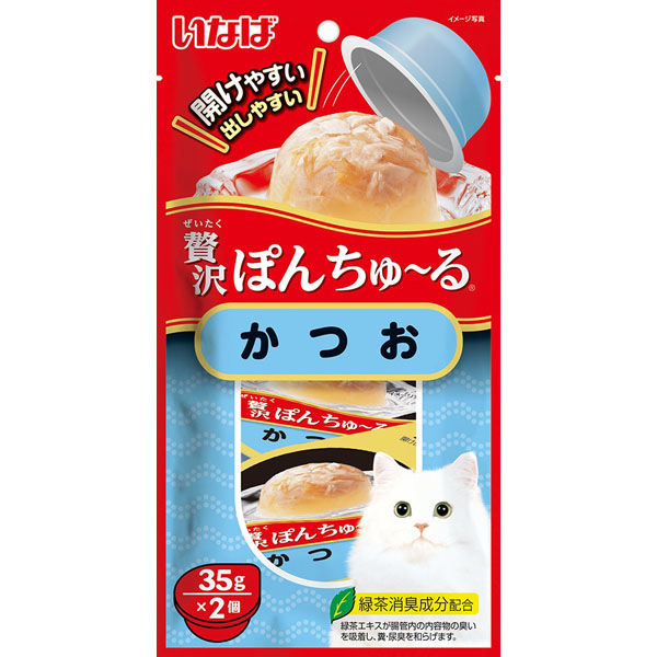 セール 登場から人気沸騰 いなばペットフード（株） 贅沢ぽんちゅーるかつお35g×2 キャットフード