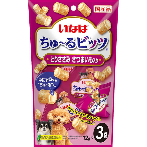 いなばペットフード（株） ちゅーるビッツ　とりささみ　さつまいも入り１２ｇ×３袋 4901133682483 1ケース（48個入り）（直送品） 7,896円