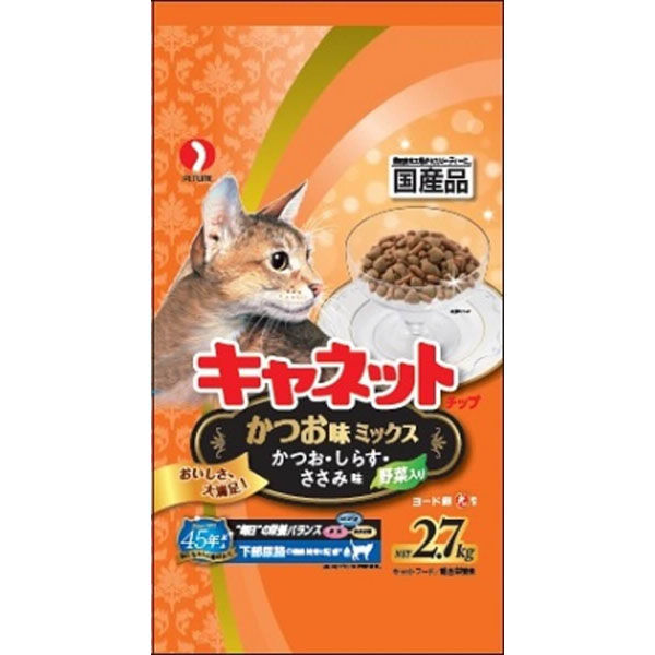 ペットライン（株） キャネットチップ　かつお味ミックス２．７ｋｇ 4902418518046 1ケース（5個入り）（直送品）